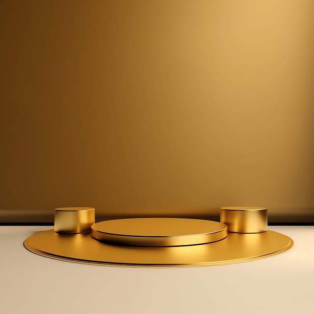 3d gouden podium met achtergrond