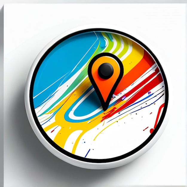 Photo 3d gps icon pin marker location map pointers