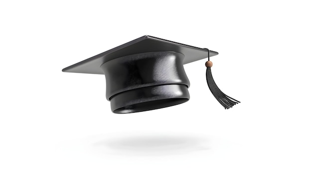 3D Graduation Cap Icon Symbolizing Academic Achievement and Success