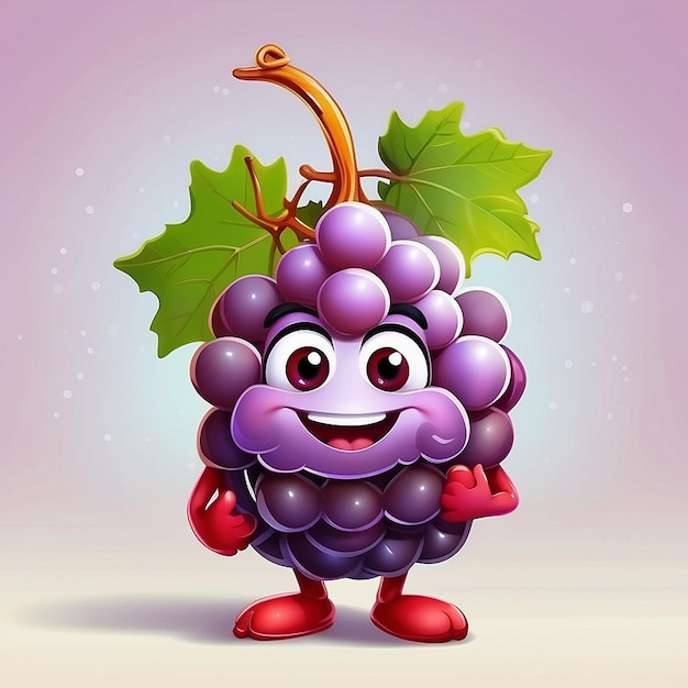 3d grape and christmas characters