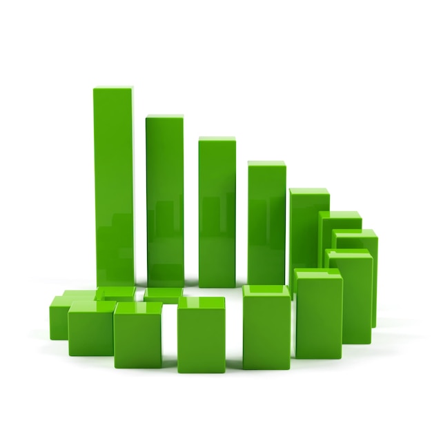 3d graph isolated on a white background 3d image