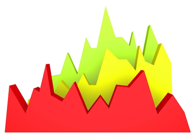 3d graph on white background