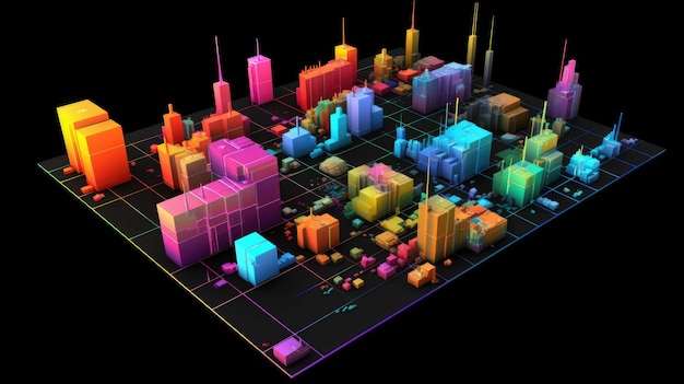 3D graphics visual diagram of the Internet