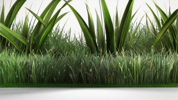 Photo 3d grass of white background