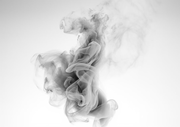 3d gray smoke in white background