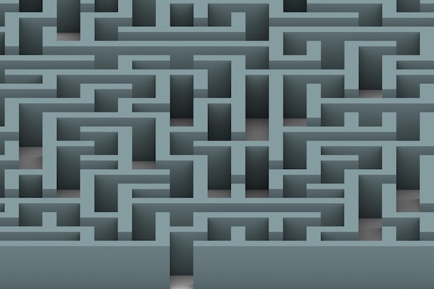 3D Gray square maze