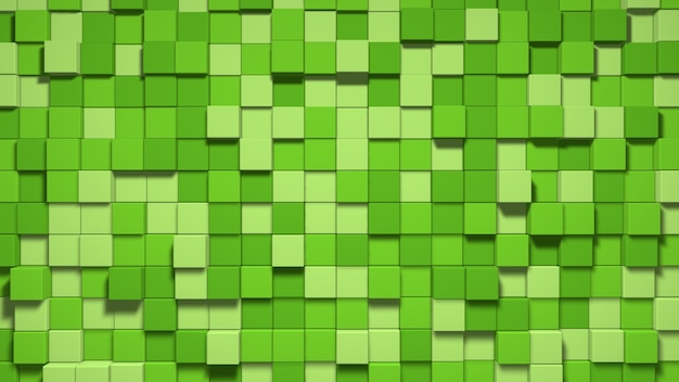 Photo 3d green cubes background