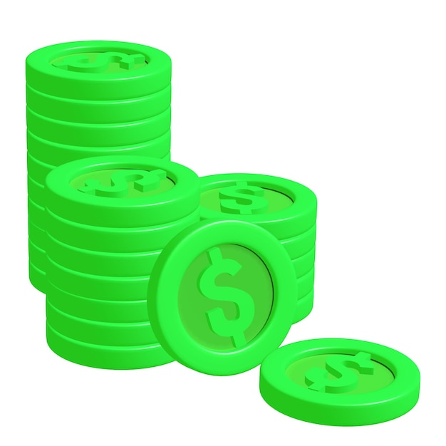 3Dゲームコイン ドルサイン