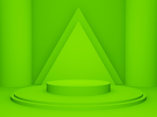 Podio geometrico verde 3d supporto per prodotti mock up Foto Premium