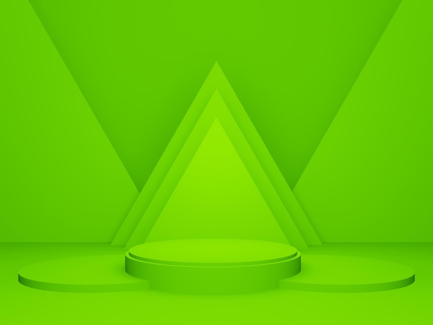 3D green geometric podium Product stand mock up