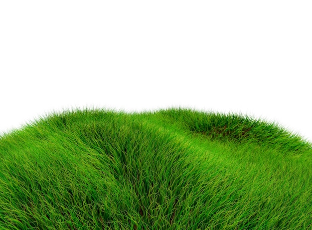 Premium Photo | 3d green hill of grass - isolated over a white ...