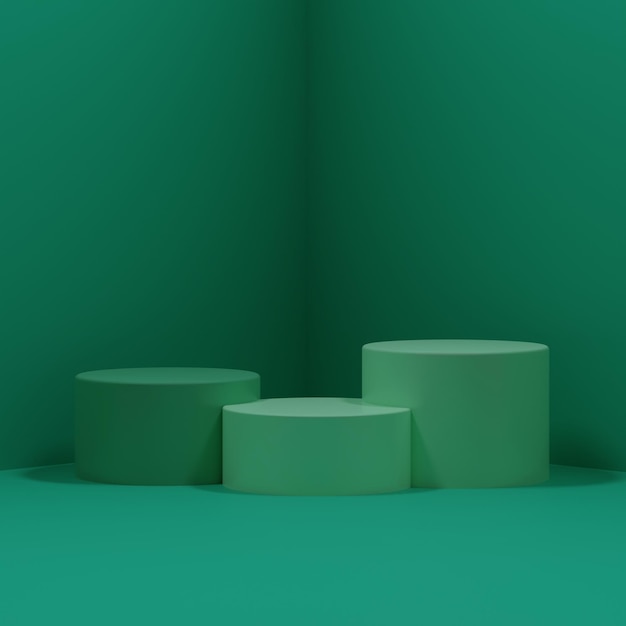 3D green podiums