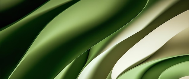 3D Green Waves Background