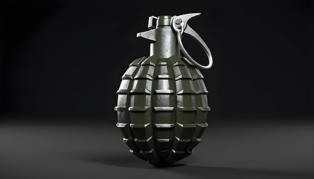 Photo 3d grenade on black background