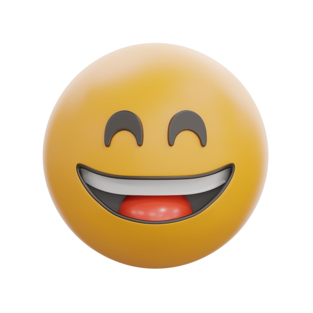 3d grinning face with smiling eyes emoji