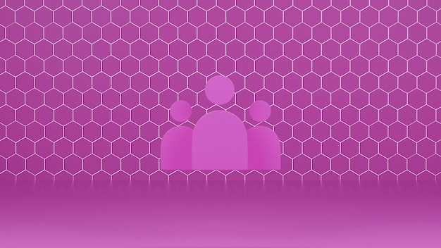 3D Group of People Socializing Icon Background Image Template