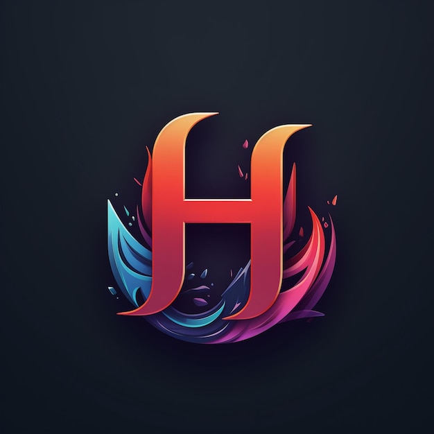 Photo 3d h logo design