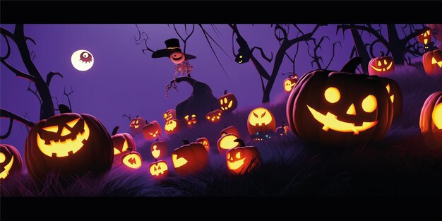 3d halloween background design
