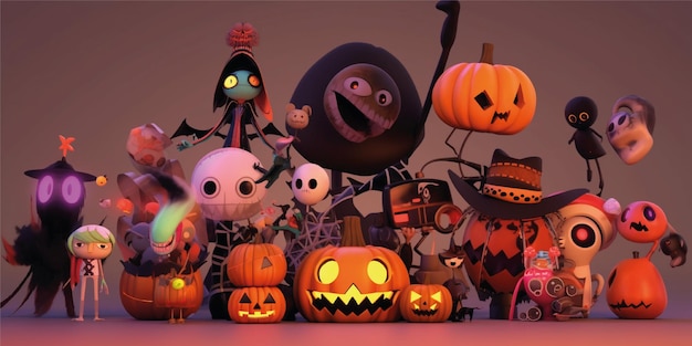 3d halloween background design