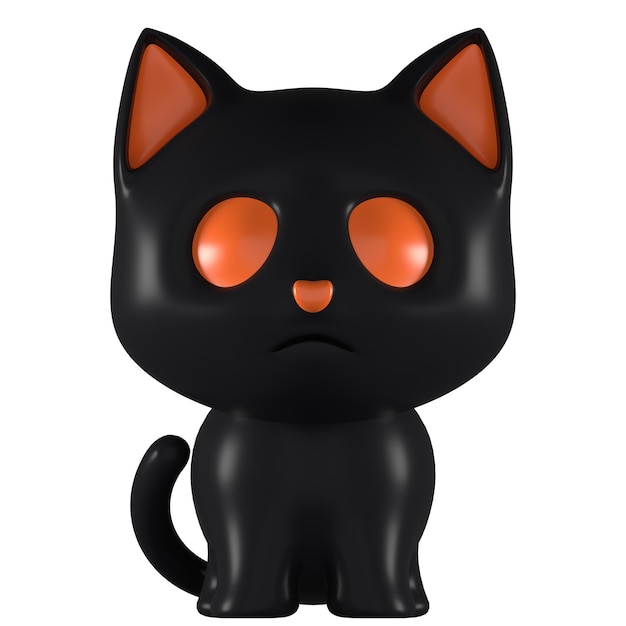 ハロウィーンの黒猫3Dモデル