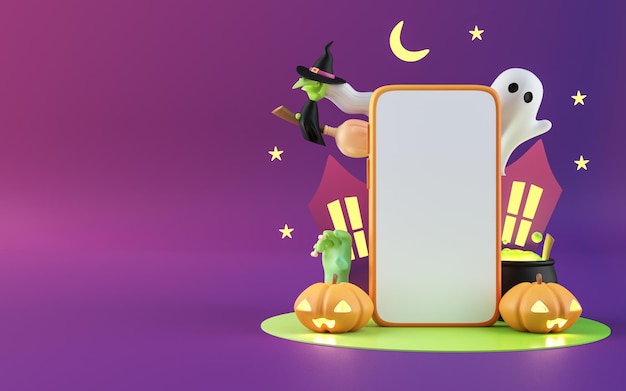 Concetto di halloween 3d rendering 3d