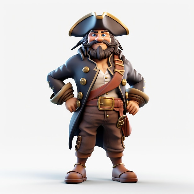 Photo 3d halloween pirate costume character cartoon