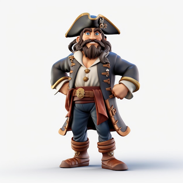 Photo 3d halloween pirate costume character cartoon