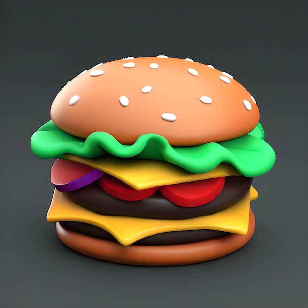 3d hamburger