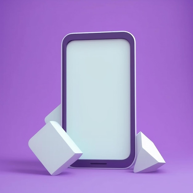 3D Рука держит мобильный телефон с пустым экраном Смартфон с копировальным пространством для текста или продвижения AI генеративный