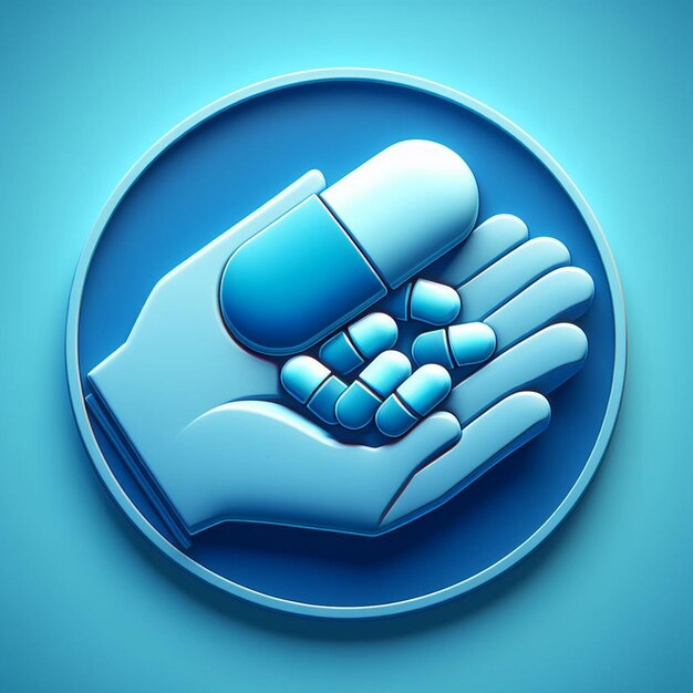 Photo 3d hands holding a bunch of pills