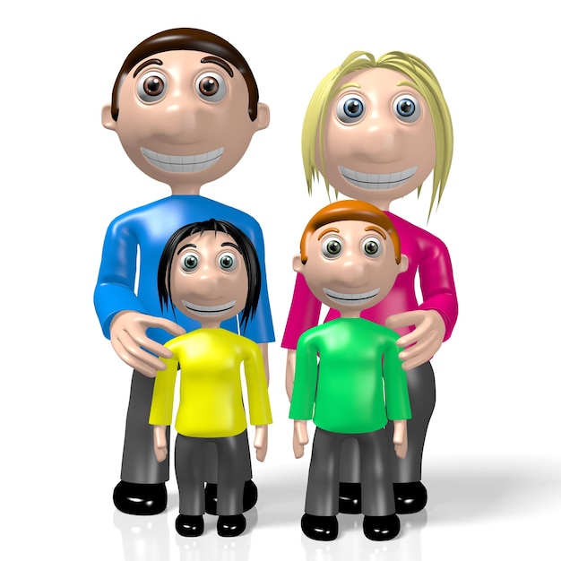 Photo 3d happy family parenting concept