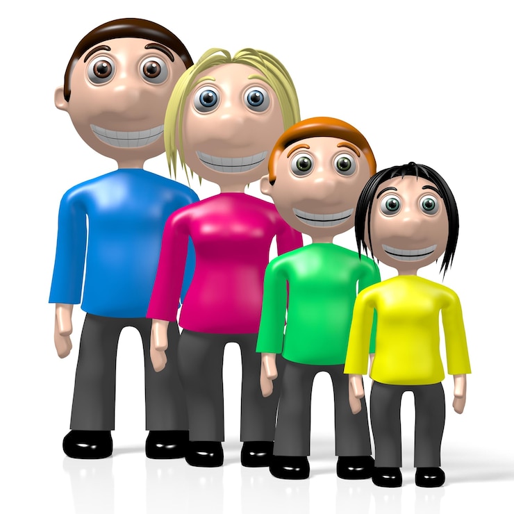 Photo 3d 행복한 가족 육아 개념