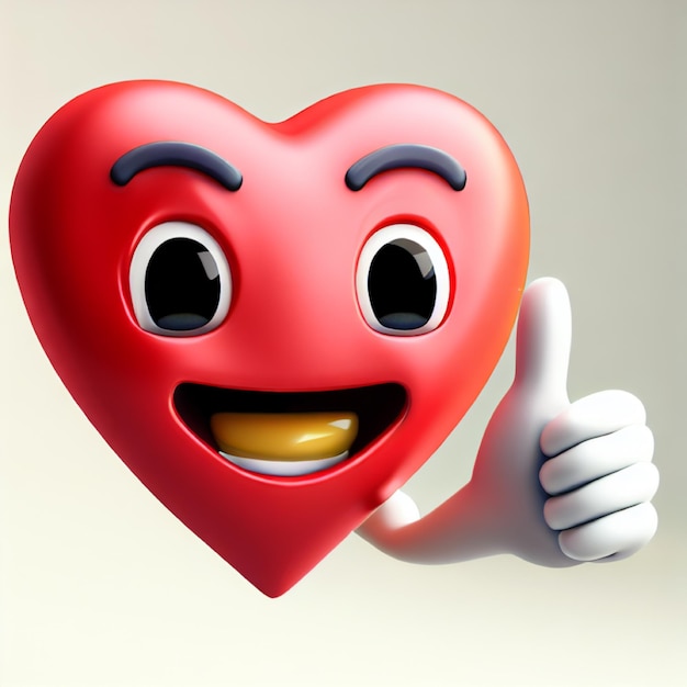 3D-hart emoji pictogram geïsoleerd op wit