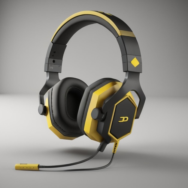 3d headphone icon created with generative ai