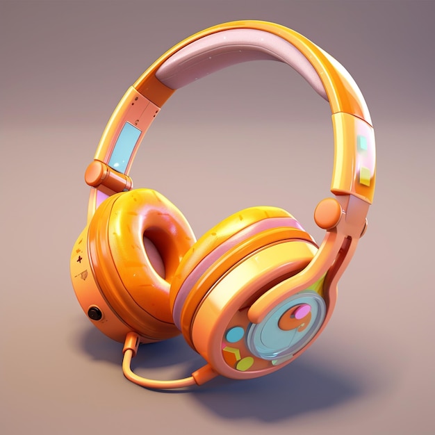 3d headphone illustration image
