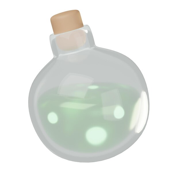 3D Health Potion Illustration