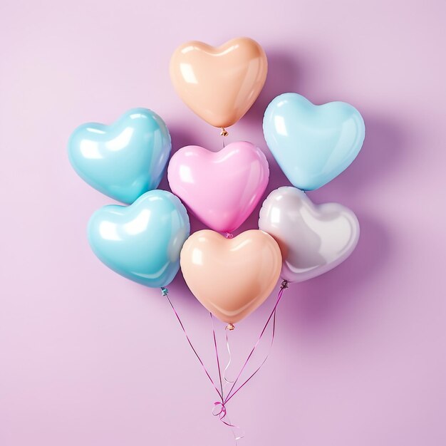 3d heart balloon in the air bubble cloud