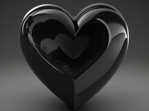 3D сердце в черном