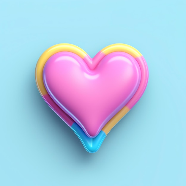 A 3d heart on a blue background