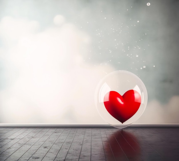 3d heart bubble studio shot