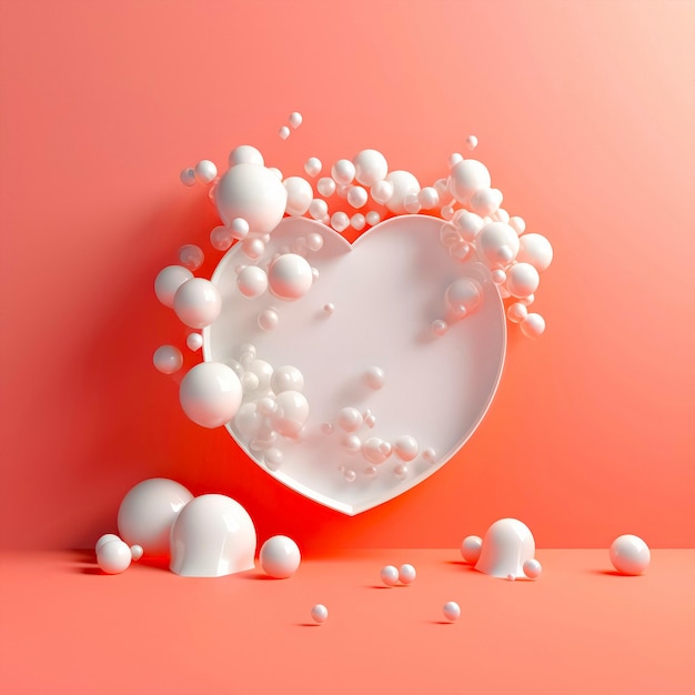 3d heart bubble studio shot