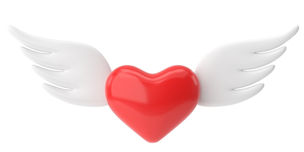 Foto cupido cuore 3d decorazione carta di san valentino illustrazione 3d