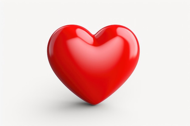 3D-икона сердца изолирована на ярком фоне студии