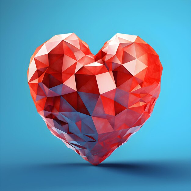 3d heart lowpoly