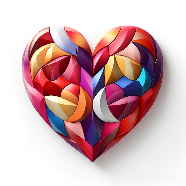 3d heart in shape of colorful elements