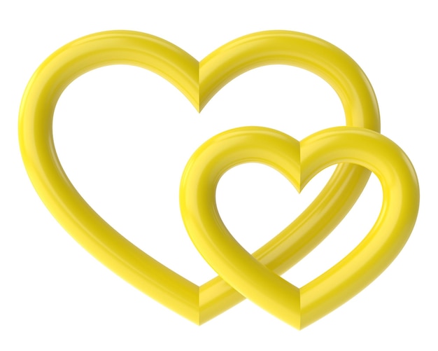 3D heart Valentine card decoration 3D illustration