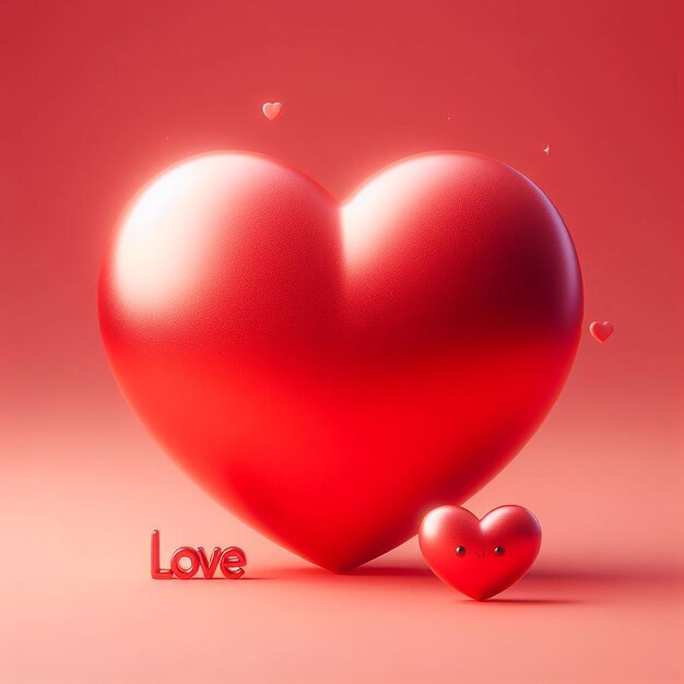 3D 심장 발렌타인 데이 특별 사랑 상징 AI 생성
