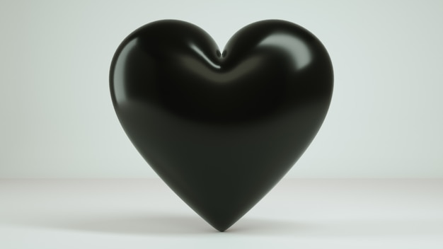 Photo 3d heart white background render