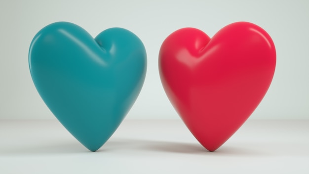 3D сердце на белом фоне визуализации