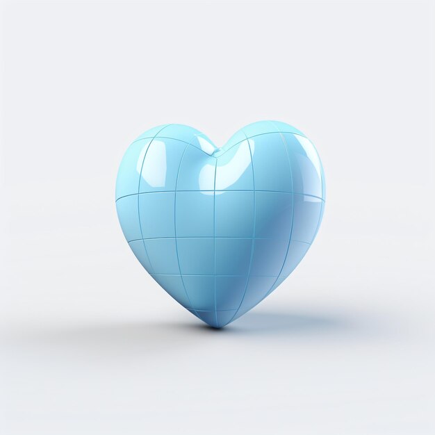 3d heart on white background